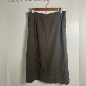 FLAX Brown Linen Maxi Skirt
